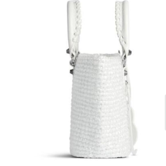 Balenciaga Small Le Cagole Panier Tote Bag Optic White - Picture 4 of 11